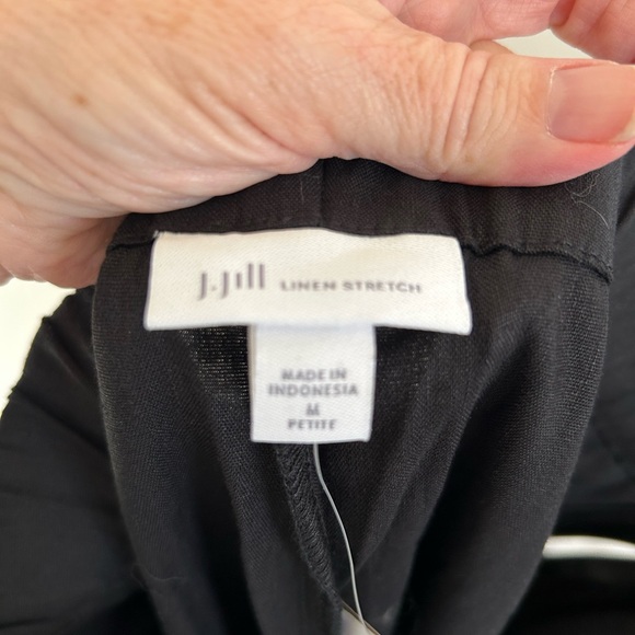New with Tags! J. Jill Linen Stretch Black Cropped Pant- Size Medium Petite - Picture 6 of 10